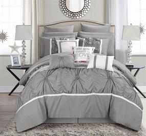 img 4 attached to 🛏️ CS2754-AN Ashville 16 Comforter Set by Chic Home - King Size in Elegant Silver