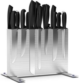 img 4 attached to Magnetic Knife Block: Durable 304 Stainless Steel Knife Holder with Strong Magnet for Efficient Kitchen Knife Storage