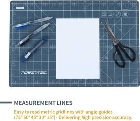 img 3 attached to 🔍 Улучшенная SEO: POWERTEC Складной вращающийся режущий коврик, 12x18 дюймов