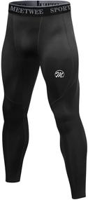 img 4 attached to 🏃 MEETWEE Men's Compression Pants - Cool Dry Running Athletic Tights: Workout Leggings as Long Base Layer for Gym Fitness Sports