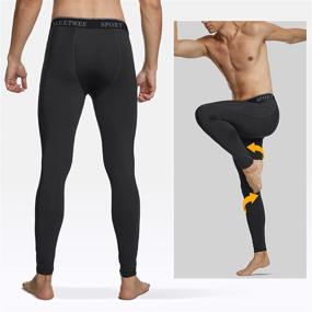 img 2 attached to 🏃 MEETWEE Men's Compression Pants - Cool Dry Running Athletic Tights: Workout Leggings as Long Base Layer for Gym Fitness Sports