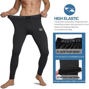 img 1 attached to 🏃 MEETWEE Men's Compression Pants - Cool Dry Running Athletic Tights: Workout Leggings as Long Base Layer for Gym Fitness Sports