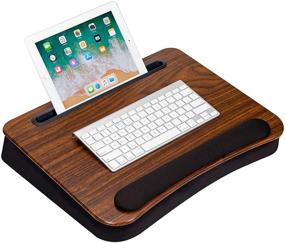 img 3 attached to 📚 LapGear Smart-E Pro Lap Desk - Espresso - Perfectly Designed for 17.3 Inch Laptops and Tablets - Style No. 91375