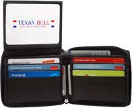 texan bull zipper blocking leather logo