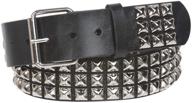 three metal silver studded leather logo