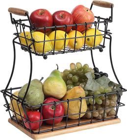 img 4 attached to 🧺 SunnyPoint Rectangular 2-Tier Countertop Basket