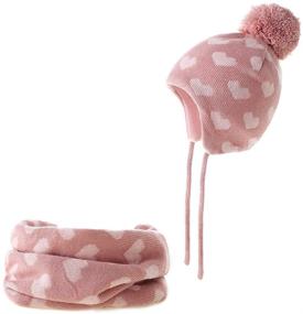 img 4 attached to Moon Kitty Winter Hats for Baby Girls with Rabbit Ears and Earmuffs - Cap