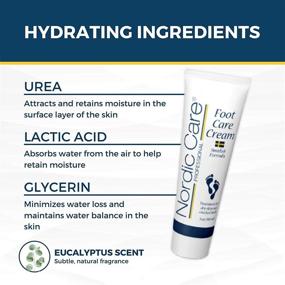 img 1 attached to 👣 Nordic Care Foot Care Cream: Repair Cracked & Dry Skin - Hypoallergenic, Lanolin-free Foot Lotion with Essential Oils, Eucalyptus, Urea & Glycerin