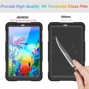 img 2 attached to JSUSOU LG G Pad 5 10.1 Case with Tempered Glass - Full Body Protection, Kickstand, Shockproof Cover, LM-T600/ LM-T605, Black