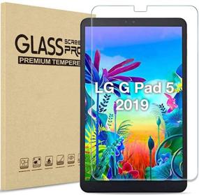 img 1 attached to JSUSOU LG G Pad 5 10.1 Case with Tempered Glass - Full Body Protection, Kickstand, Shockproof Cover, LM-T600/ LM-T605, Black