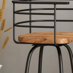 img 1 attached to 🪑 Industrial Modern Swivel Barstool Set - Christopher Knight Home Jasmine, 29" with Rubberwood Seat in Dark Brown and Gray