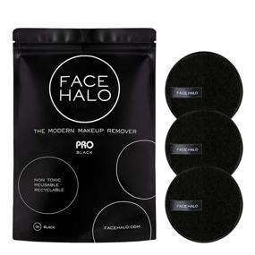 img 3 attached to 🌟 Face Halo PRO - Reusable Makeup Remover Pads for Heavy Makeup & Masks | Microfiber Wipes for Mascara, Eye Shadow, Foundation