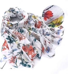 img 4 attached to 🌸 Stylish Floral Infinity Scarfs - Lightweight Fashion Accessories for Women