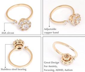 img 2 attached to 💍 Vesungimey Anti-Anxiety Engagement Wedding Zirconia Ring for Women | Surprise Gift Jewelry Relieving Boredom ADHD, Anxiety, Autism - Rotating Design