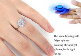 img 3 attached to 💍 Vesungimey Anti-Anxiety Engagement Wedding Zirconia Ring for Women | Surprise Gift Jewelry Relieving Boredom ADHD, Anxiety, Autism - Rotating Design