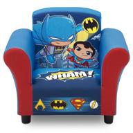 🦸 superhero delta children upholstered chair - dc super friends: superman, batman, the flash, aquaman logo