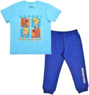 🏃 boys' warner bros. scooby-doo jogger set: short sleeve shirt and sports pants combo logo