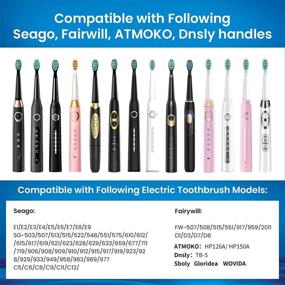 img 2 attached to 🪥 High-Quality Black Replacement Toothbrush Heads for Fairywill FW-507/508/551/917/959, ATMOKO, Gloridea, Sboly, WOVIDA, YUNCHI Y1 Sonic Electric Toothbrushes – 5 Pack