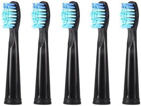 img 4 attached to 🪥 High-Quality Black Replacement Toothbrush Heads for Fairywill FW-507/508/551/917/959, ATMOKO, Gloridea, Sboly, WOVIDA, YUNCHI Y1 Sonic Electric Toothbrushes – 5 Pack