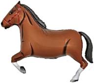 enchanting brown horse supershape foil balloon: a majestic addition to any celebration логотип