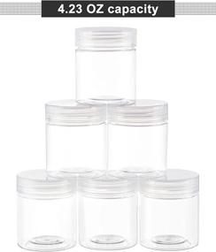 img 2 attached to Convenient 125ml Clear Plastic Round Storage Jars - BENECREAT 12 Pack (6.5x5.5cm)