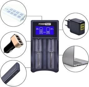 img 3 attached to 🔌 Smart Charger with PowerTrust LCD Display | Universal Dual Battery Charger for Rechargeable 18650, 26650, 22650, 18490, 18350, 17670, 17500, 16340, RCR123, 14500 Batteries | Ni-MH Ni-Cd A AA AAA C Compatible