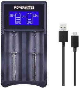 img 4 attached to 🔌 Smart Charger with PowerTrust LCD Display | Universal Dual Battery Charger for Rechargeable 18650, 26650, 22650, 18490, 18350, 17670, 17500, 16340, RCR123, 14500 Batteries | Ni-MH Ni-Cd A AA AAA C Compatible