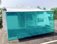 tentproinc rv awning shade screen 7' x 10'3'' blue sunshade camping trailer uv sun blocker kit - 3 years limited warranty, ideal for seo logo