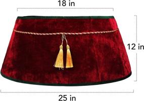 img 2 attached to 🎄 Large 25-Inch Meriwoods Christmas Tree Collar - Velvet Tree Skirt with Tassels for Country Rustic Holiday Decorations - Red & Green