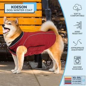 img 3 attached to Keep Your Dog Warm with KOESON Windproof Cold Weather 🐶 Coat – Reflective & Harness-Compatible Jacket for Small, Medium & Large Dogs