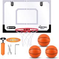 🏀 family games indoor mini basketball hoop set for kids and adults - 24 x 16 inch board, perfect for home, office, door, and wall - complete with 3 balls and accessories - basketball toy gift for boys, girls, and teens logo