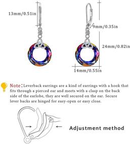 img 3 attached to 💎 Sterling Silver Crystal Dangle Earrings - Celtic Knot Circle Volcano Crystal Hoops - Elegant Earrings for Women and Girls