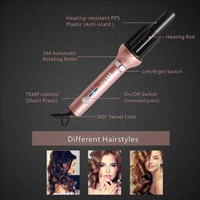 img 1 attached to Hair Curling Wands: Tourmaline Ceramic Instant Heat Curler for Quick and Lasting Wavy Hair