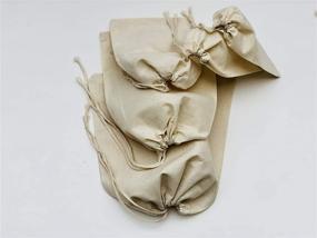 img 2 attached to 👜 Cotton Muslin Bags 100% Organic Single Drawstring - Premium Quality Eco Friendly Reusable Bags, Pack of 100 (4 x 6 Inches)