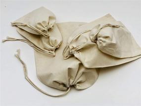 img 1 attached to 👜 Cotton Muslin Bags 100% Organic Single Drawstring - Premium Quality Eco Friendly Reusable Bags, Pack of 100 (4 x 6 Inches)