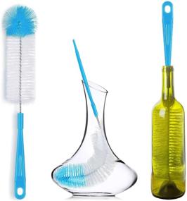 img 4 attached to Efficient Bottle Brush Cleaner Set - Long Water Bottle Cleaning Brush 14-inch X 2.5-inch (Pack of 3)