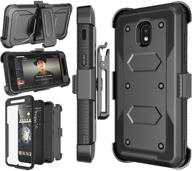 black phone cover with holster swivel belt clip - njjex galaxy j3 orbit case for samsung j3 2018, j3 eclipse 2, j3 achieve, express prime 3, amp prime 3, j3 prime 2, j3 emerge, j3 v 3rd gen, j3 aura, j3 star logo