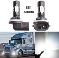 🚘 peakcar (2pcs) - 881 862 886 889 894 896 898 led fog lights: super bright cree 50w 6000k xenon white bulbs for fog & drl logo