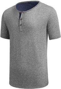 img 3 attached to Oxnov Henleys T Shirts Buttons Athletic Men's Clothing and Shirts