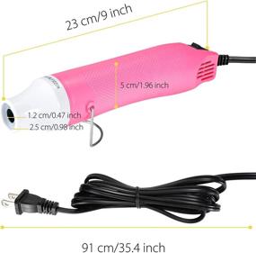 img 3 attached to 🔥 Enhance Craft Creations with Luxanna Bubble Buster Tool Mini Heat Gun: Perfect for Epoxy Resin, Acrylic Art, and Epoxy Glitter Tumblers - Includes 4pcs Accessories (pink-white)