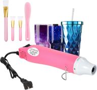 🔥 enhance craft creations with luxanna bubble buster tool mini heat gun: perfect for epoxy resin, acrylic art, and epoxy glitter tumblers - includes 4pcs accessories (pink-white) logo