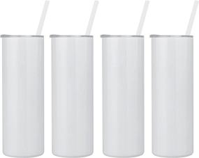 img 4 attached to PINKSODIUM 20oz Blank Sublimation Tumblers: Insulated Stainless Steel Bulk Pack of 4