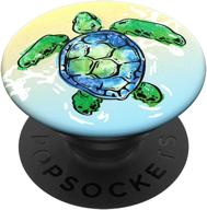 🐢 чехол popsockets popgrip с расширяемым держателем и захватом - "tortuga": улучшите свой опыт работы с телефоном и планшетом с помощью сменного верхнего крепления. логотип