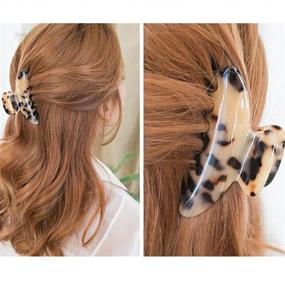 img 1 attached to 🍌 Stylish 3 Pack: Nonslip Tortoise Banana Hair Clips for Women and Girls with Thin/Thick Hair - Leopard Print