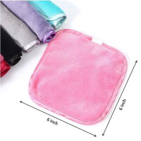 img 2 attached to 🌸 Petals Reusable Makeup Remover Towel: Premium Quality Microfiber, Gentle with Satin-Silk Edges, Water-only Cleansing, Multi-Color Gift Set - Pack of 7 (6x6 inch)