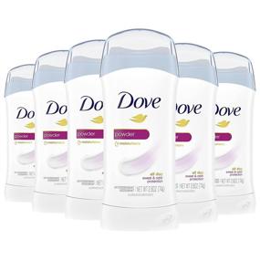 img 4 attached to Dove Women's Powder Scented Antiperspirant Deodorant Stick - 6 Pack, 2.6 oz Each - Long-lasting Protection Against Underarm Sweat and Odor