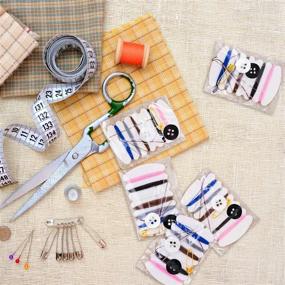 img 2 attached to 🧵 200 Sets Tatuo Travel Sewing Kits for Hotel Amenities Necessities - Thread Repair Kit with Needles, Threads, Button, Pin, 6 inches