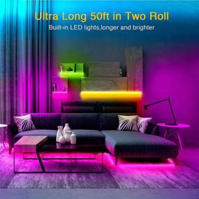 img 2 attached to Volivo Smart RGB 300 LEDs Led Light Strips 50ft - App Controlled Bluetooth Led Strip Lights with Music Sync - Color Changing Led Lights for Bedroom and Home Decoration