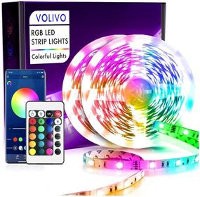 img 4 attached to Volivo Smart RGB 300 LEDs Led Light Strips 50ft - App Controlled Bluetooth Led Strip Lights with Music Sync - Color Changing Led Lights for Bedroom and Home Decoration