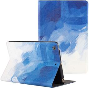 img 4 attached to iPad Mini Case, Dteck Lightweight Slim Shell Marble Design PU Leather Folio Stand Magnetic Case with Auto Wake/Sleep Smart Cover for Apple iPad Mini 1/2/3, White Blue